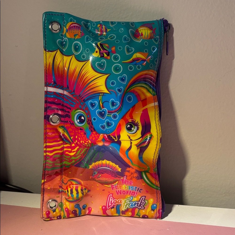 Lisa Frank: The Fantastic World Vintage Kissing Fish Zipper Pouch S